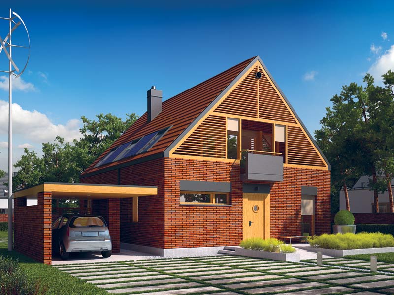 Projekt E9 (wersja B) ENERGO PLUS – dom, który dla Ciebie oszczędza!